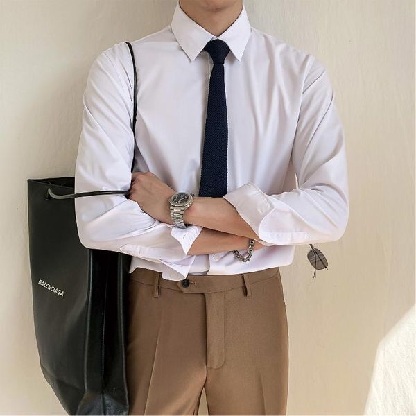 men's casual shirts autumn blouses male long sleeved turn-down collar men slim fit business social o275, White;black
men's casual shirts autumn blouses male long sleeved turn-down collar men slim fit business social o275, White;black