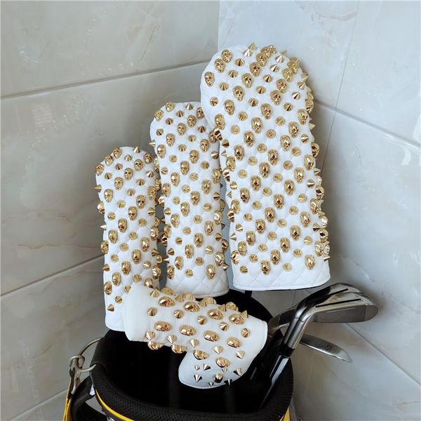 complete set of clubs gold skull nails golf driver headcover white pu leather club fw ut woods putter cover for man women
complete set of clubs gold skull nails golf driver headcover white pu leather club fw ut woods putter cover for man women