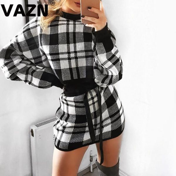 two piece dress vazn spring classic black white plaid outfits young daily style full sleeve mini skirts knit women 2 set
two piece dress vazn spring classic black white plaid outfits young daily style full sleeve mini skirts knit women 2 set