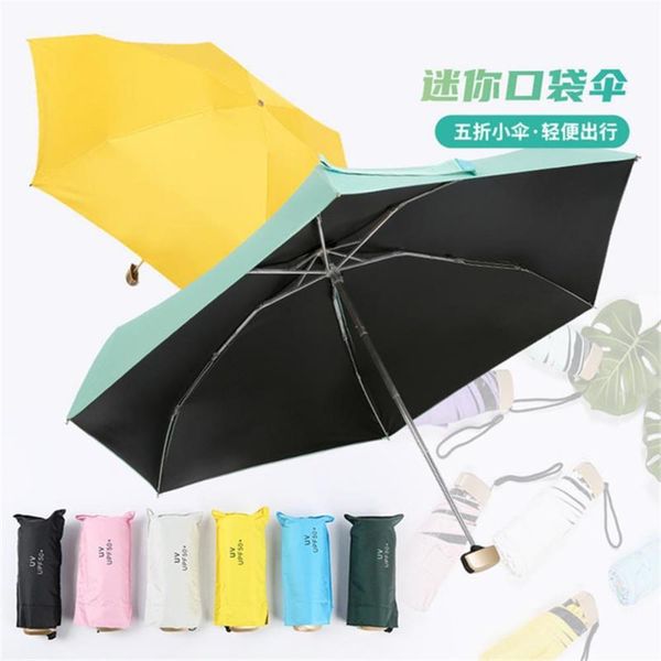 flat half fold sunshade ultraviolet portable women's mini pocket umbrella