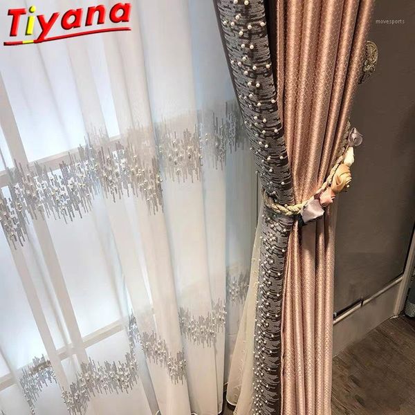 curtain & drapes pearls sequins embroidered curtains for living room luxury pink 75-90% blackout bedroom valance #351
curtain & drapes pearls sequins embroidered curtains for living room luxury pink 75-90% blackout bedroom valance #351