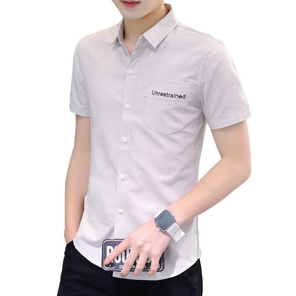men's casual shirts high-quality summer trend fashion short-sleeved lapel harajuku men solid color all-match comfortable handsome, White;black
men's casual shirts high-quality summer trend fashion short-sleeved lapel harajuku men solid color all-match comfortable handsome, White;black