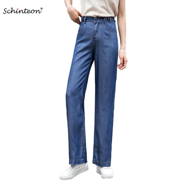 women's jeans schinteon women tencel straight pants elastic high waist office lady loose denim full length soft trousers, Blue
women's jeans schinteon women tencel straight pants elastic high waist office lady loose denim full length soft trousers, Blue
