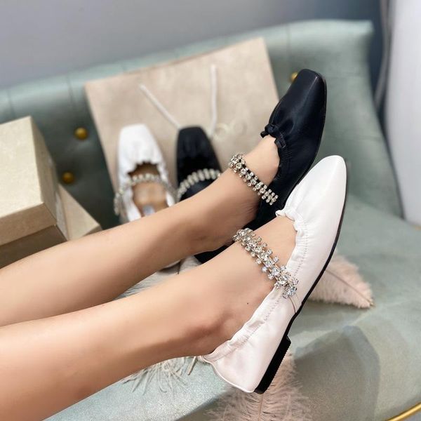 sandals ballet flat shoes women one pedal leather rhinestone chain single soft sole women's, Black
sandals ballet flat shoes women one pedal leather rhinestone chain single soft sole women's, Black