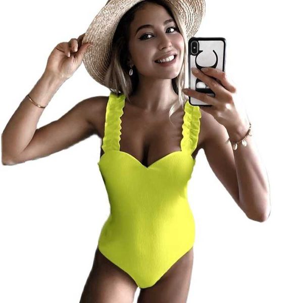 women's swimwear style swimsuit retro one-piece ruffled solid color shoulder strap bikini padded swim, White;black
women's swimwear style swimsuit retro one-piece ruffled solid color shoulder strap bikini padded swim, White;black