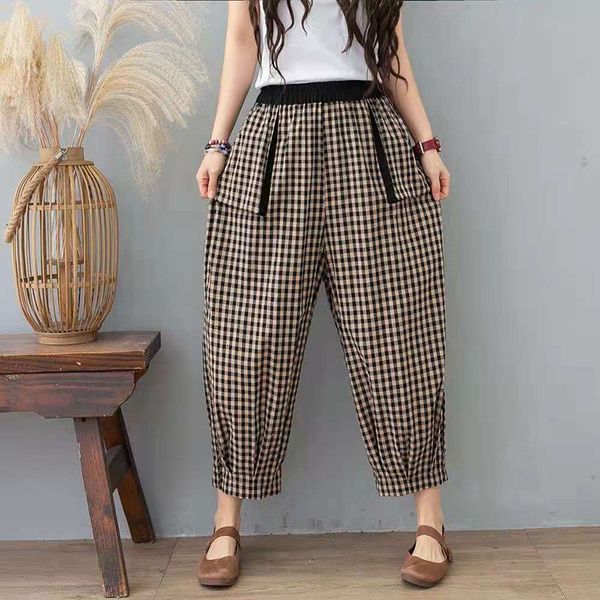 women's pants & capris 2021 arrival summer women casual loose elastic waist ankle-length all-matched big pocket cotton linen harem w332, Black;white
women's pants & capris 2021 arrival summer women casual loose elastic waist ankle-length all-matched big pocket cotton linen harem w332, Black;white