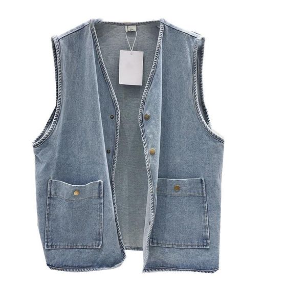women's vests 2021 spring and autumn retro washed denim vest women loose korean large pocket single-breasted sleeveless jacket, Black;white
women's vests 2021 spring and autumn retro washed denim vest women loose korean large pocket single-breasted sleeveless jacket, Black;white