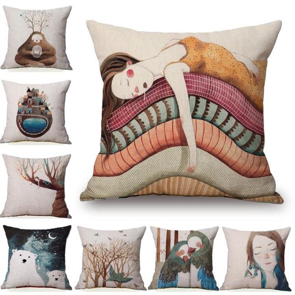 cushion/decorative pillow cartoon house tree bear deer bird cushion cover beige linen case 45x45cm pillowcase sofa decoration
cushion/decorative pillow cartoon house tree bear deer bird cushion cover beige linen case 45x45cm pillowcase sofa decoration