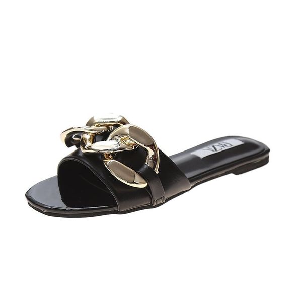 new summer metal chain slippers sandals women platform beach luxury designer womens shoes outside casual home slipper 2021, Black
new summer metal chain slippers sandals women platform beach luxury designer womens shoes outside casual home slipper 2021, Black