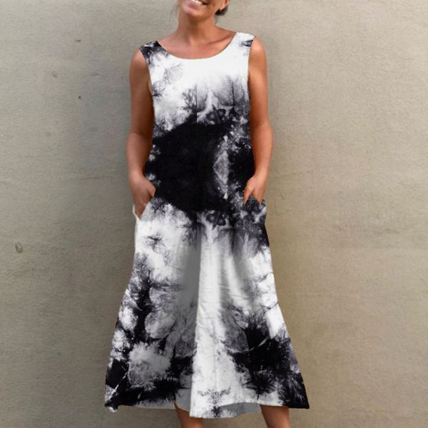 fashion women tie dye sleeveless loose dress summer o-neck casual dress female street plus size dress 2021, Black;gray
fashion women tie dye sleeveless loose dress summer o-neck casual dress female street plus size dress 2021, Black;gray