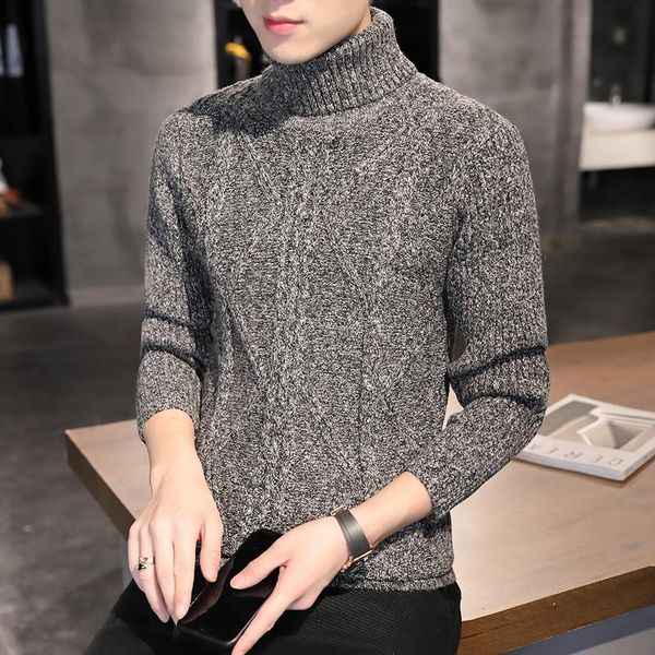 men's sweaters 2021 autumn woolen sweater men high neck korean slim-fit youth casual knitted solid color pullover, White;black
men's sweaters 2021 autumn woolen sweater men high neck korean slim-fit youth casual knitted solid color pullover, White;black