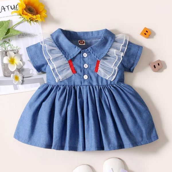 girl's dresses summer girls dress 0-2 years casual patchworkbaby solid short sleeve kids denim knee-length a-line, Red;yellow
girl's dresses summer girls dress 0-2 years casual patchworkbaby solid short sleeve kids denim knee-length a-line, Red;yellow