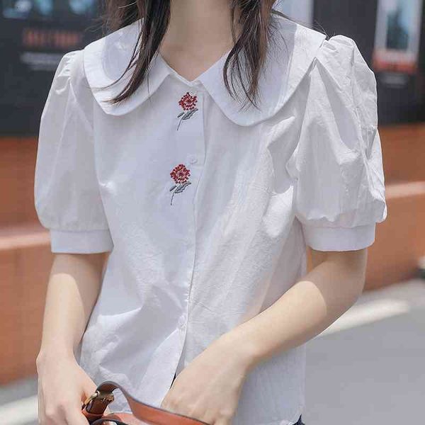 women's blouses & shirts sweet plus size peter pan collar girls gentle summer streetwear chic femme loose versatile slzz, White
women's blouses & shirts sweet plus size peter pan collar girls gentle summer streetwear chic femme loose versatile slzz, White