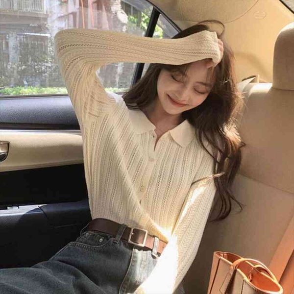 thin knit cardigan for women spring and autumn sweater coat short polo collar long sleeve cardigan sweater, White;black
thin knit cardigan for women spring and autumn sweater coat short polo collar long sleeve cardigan sweater, White;black