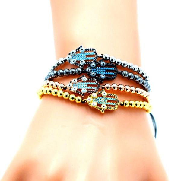 beaded, strands palms charm bracelets for men woman 24k gold plating micro pave cz 4mm beads classic european style braiding, Black
beaded, strands palms charm bracelets for men woman 24k gold plating micro pave cz 4mm beads classic european style braiding, Black