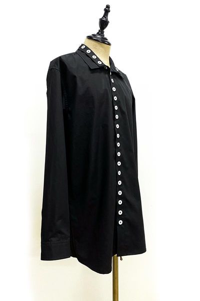 men's casual shirts xs-6xl 2021 men women's clothing catwalk contrast button deconstructs shirt plus size singer costumes, White;black
men's casual shirts xs-6xl 2021 men women's clothing catwalk contrast button deconstructs shirt plus size singer costumes, White;black