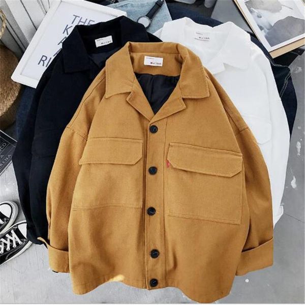 spring autumn men's fashion solid color lapel jacket youth casual tooling denim coat jackets, Black;brown
spring autumn men's fashion solid color lapel jacket youth casual tooling denim coat jackets, Black;brown