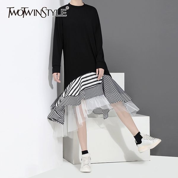 elegant patchwork striped dress for women o neck half sleeve high waist irregular hem casual dresses female spring 210428, Black;gray
elegant patchwork striped dress for women o neck half sleeve high waist irregular hem casual dresses female spring 210428, Black;gray