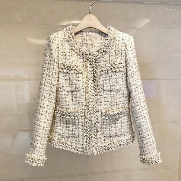 autumn and winter temperament jacket women's woolen coat beaded tweed wool & blends, Black
autumn and winter temperament jacket women's woolen coat beaded tweed wool & blends, Black