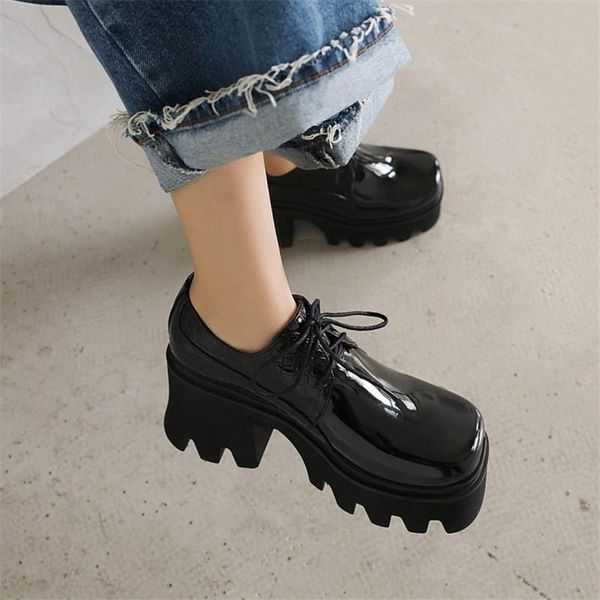 2021 spring women shoes chunky block high heels thick sole creepers lady punk rock gothic platform pumps 35-44 dress, Black
2021 spring women shoes chunky block high heels thick sole creepers lady punk rock gothic platform pumps 35-44 dress, Black