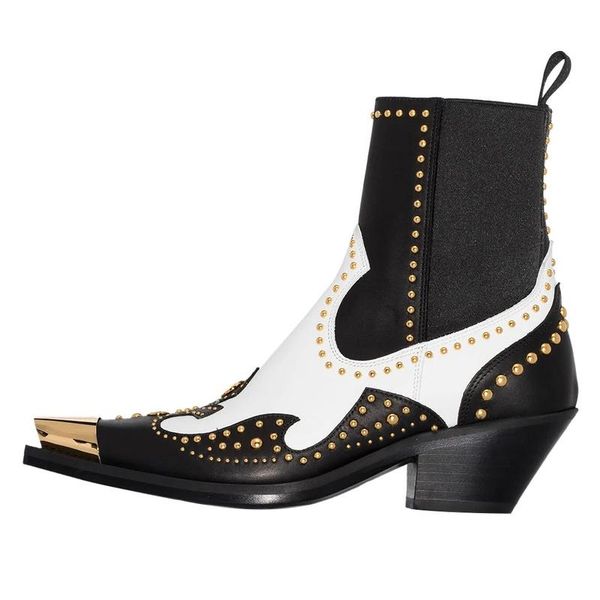 boots 2021 est fashion brand rivet metal toe square low heels pointed short women's shoes plus size 42 43 44, Black
boots 2021 est fashion brand rivet metal toe square low heels pointed short women's shoes plus size 42 43 44, Black