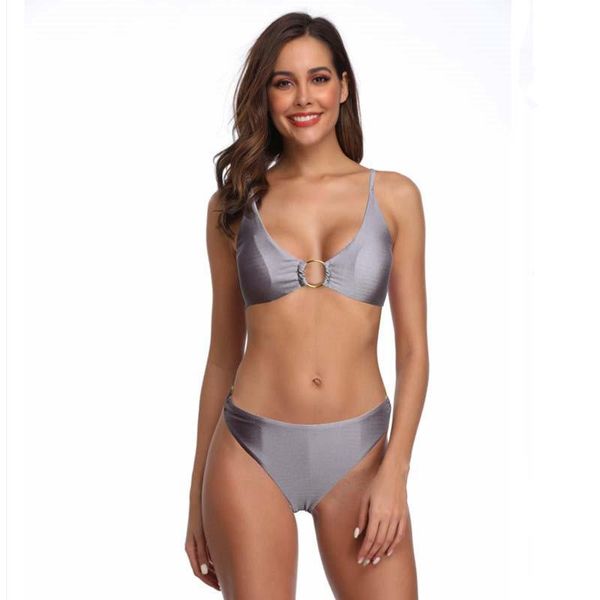 women's swimwear bikini 2021 women swimsuit bikinis set biquini swimm suit fashion solid color smooth oily metal ring chest pad, White;black
women's swimwear bikini 2021 women swimsuit bikinis set biquini swimm suit fashion solid color smooth oily metal ring chest pad, White;black