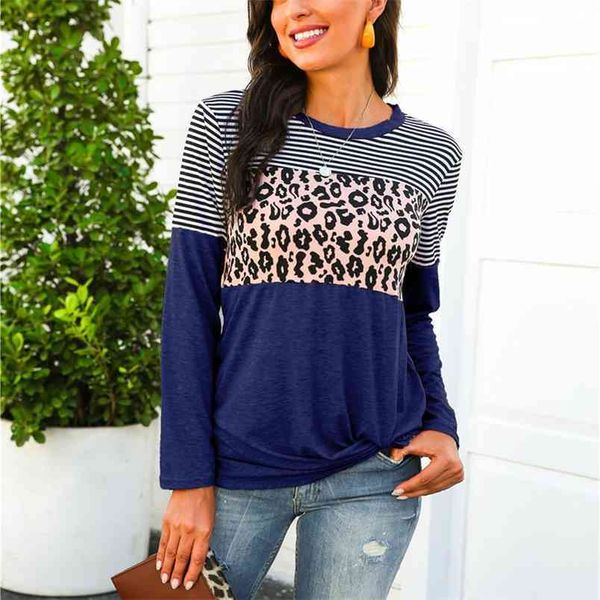 women's autumn stripe t-shirt fashion loose casual leopard print round neck splicing pullover long sleeve plus size 210522, White
women's autumn stripe t-shirt fashion loose casual leopard print round neck splicing pullover long sleeve plus size 210522, White