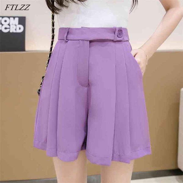 spring women high waist ruffles loose purple shorts summer casual female wide leg straight ins ladies black 210430, White;black
spring women high waist ruffles loose purple shorts summer casual female wide leg straight ins ladies black 210430, White;black