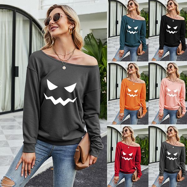 2021 spring women's fashion sweater printed halloween round neck long sleeve t-shirt, Black
2021 spring women's fashion sweater printed halloween round neck long sleeve t-shirt, Black