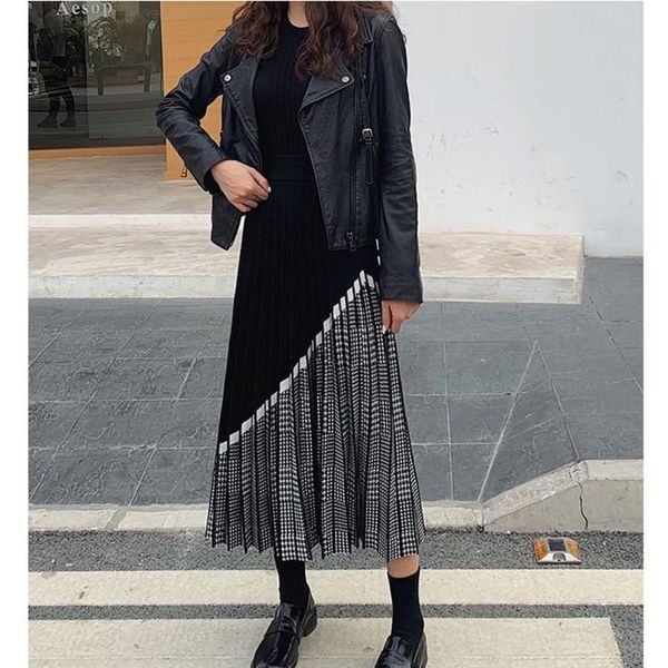 skirts winter women fashion houndstooth midi skirt female high waist pleated knitted thick black warm splicing ropa mujer faldas
skirts winter women fashion houndstooth midi skirt female high waist pleated knitted thick black warm splicing ropa mujer faldas