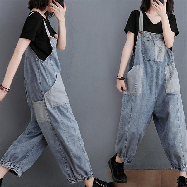 women's jumpsuits & rompers summer denim overall romper 2021 loose large size strap jeans wide-leg pants fashion vintage trousers k939, Black;white
women's jumpsuits & rompers summer denim overall romper 2021 loose large size strap jeans wide-leg pants fashion vintage trousers k939, Black;white