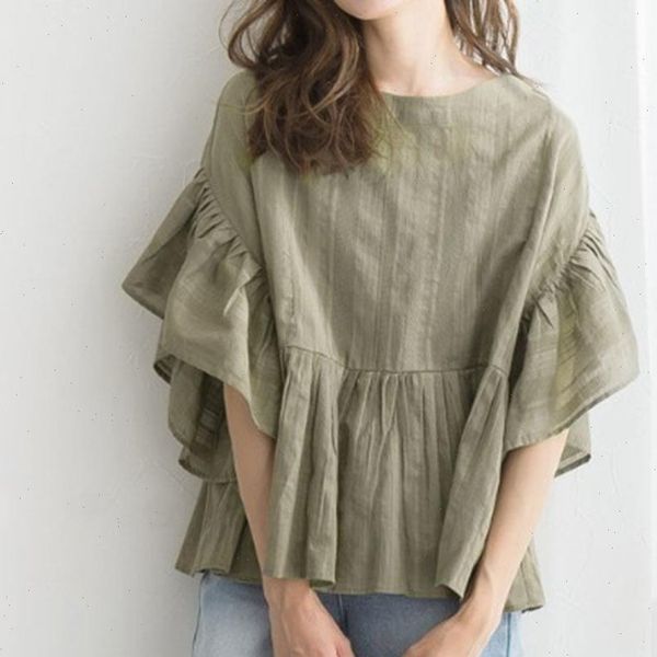 autumn casual all women shirt match retro harajuku style lotus leaf sleeve round neck loose pullover blouses, White
autumn casual all women shirt match retro harajuku style lotus leaf sleeve round neck loose pullover blouses, White