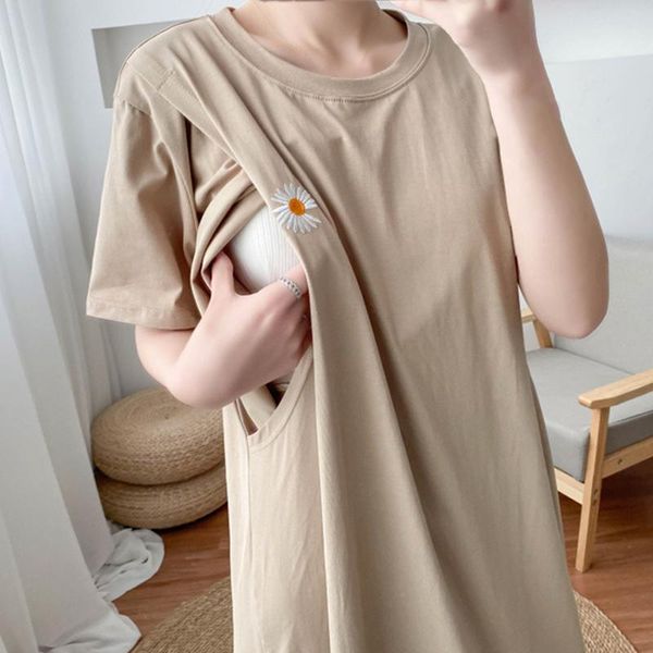 maternity dresses 2021 summer short-sleeved breastfeeding dress long casual women's for pregnant women, White
maternity dresses 2021 summer short-sleeved breastfeeding dress long casual women's for pregnant women, White