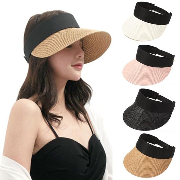 wide brim hats foldable portable beach hat uv protection sun roll-up summer casual straw cap visors for women fashion free, Blue;gray
wide brim hats foldable portable beach hat uv protection sun roll-up summer casual straw cap visors for women fashion free, Blue;gray