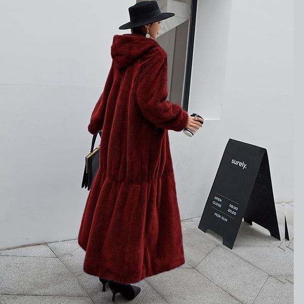 women's fur & faux 2021 winter style leisure temperament european and american loose rex coat hooded long fashion, Black
women's fur & faux 2021 winter style leisure temperament european and american loose rex coat hooded long fashion, Black