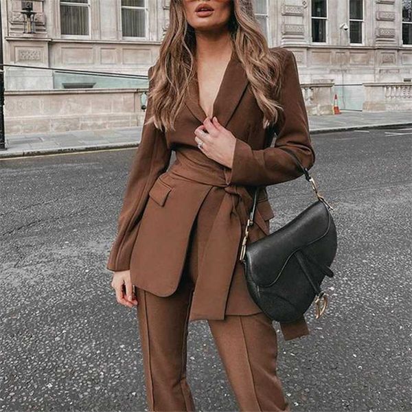 women autumn turn-down collar blazer + long pants suit elegant office lady two piece outfits winter solid streetwear vintage set 211109, White
women autumn turn-down collar blazer + long pants suit elegant office lady two piece outfits winter solid streetwear vintage set 211109, White