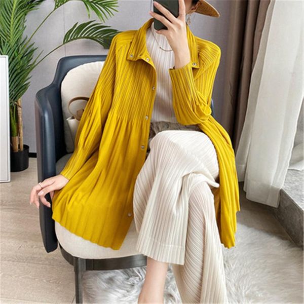 women's trench coats miyake folds 2021 early autumn long-sleeved jacket fashion korean loose spring and cardigan, Tan;black
women's trench coats miyake folds 2021 early autumn long-sleeved jacket fashion korean loose spring and cardigan, Tan;black