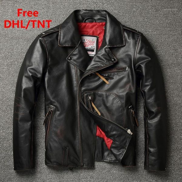 men's leather & faux genuine jacket vintage motorcycle cowhide coat winter biker moto clothing dhl fast, Black
men's leather & faux genuine jacket vintage motorcycle cowhide coat winter biker moto clothing dhl fast, Black