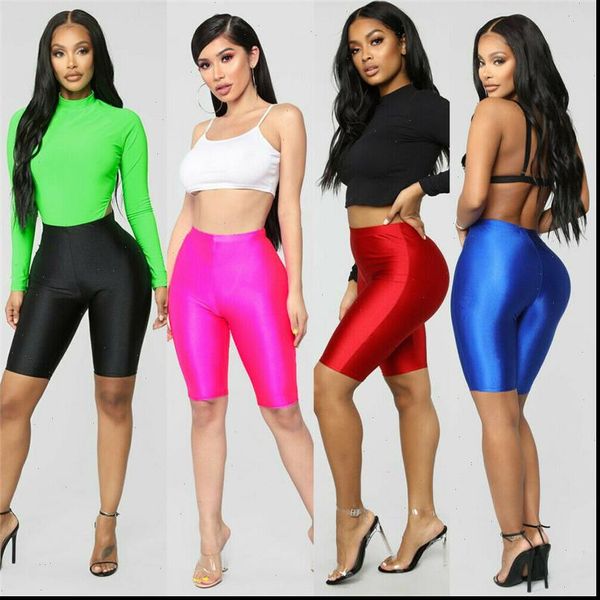 women shorts stretch biker bike workout fitness spandex knee length sports bottoms solid black red blue s m xl, White;black
women shorts stretch biker bike workout fitness spandex knee length sports bottoms solid black red blue s m xl, White;black