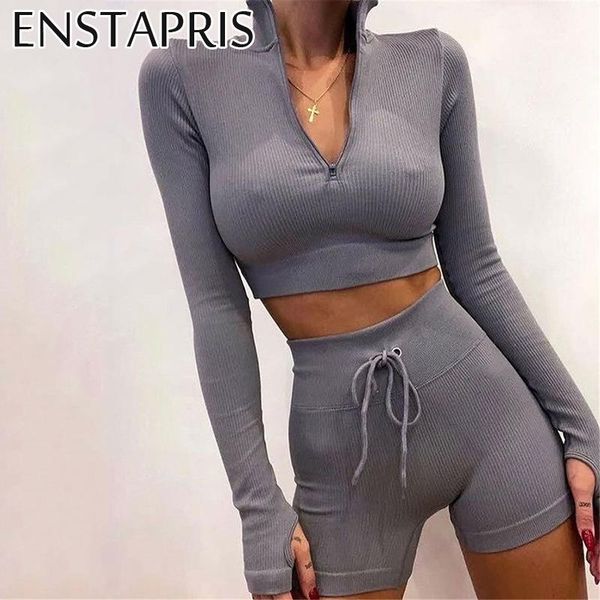 women's tracksuits autumn knitted biker shorts 2 piece set sports active wear outfits long sleeve tank and drawstring joggers y2k track, Gray
women's tracksuits autumn knitted biker shorts 2 piece set sports active wear outfits long sleeve tank and drawstring joggers y2k track, Gray