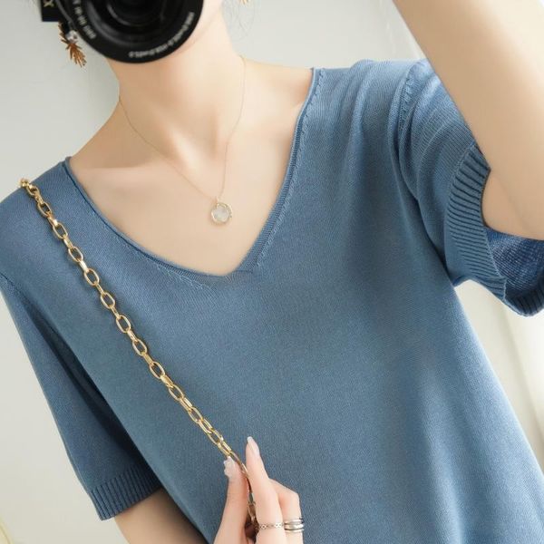 women's t-shirt ice silk women tshirt harajuku summer solid color t shirt short sleeve fashion breathable knitting loose casual, White
women's t-shirt ice silk women tshirt harajuku summer solid color t shirt short sleeve fashion breathable knitting loose casual, White