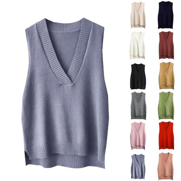 racing jackets autumn winter sleeveless v-neck solid knitted sweater vest for women korean style student loose wild casual jumper outerwear, Black;red
racing jackets autumn winter sleeveless v-neck solid knitted sweater vest for women korean style student loose wild casual jumper outerwear, Black;red