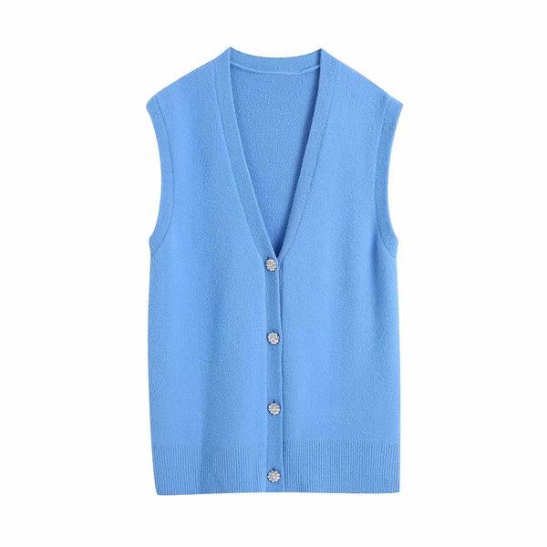 winter spring women knit cardigan gem buttons sleeveless sweater vest casual fashion chic knitted coat 210709, White;black
winter spring women knit cardigan gem buttons sleeveless sweater vest casual fashion chic knitted coat 210709, White;black