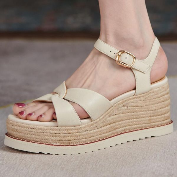 dress shoes women's genuine leather wedge platform high heel sandals cross strap open toe summer casual pumps daily shoe, Black
dress shoes women's genuine leather wedge platform high heel sandals cross strap open toe summer casual pumps daily shoe, Black