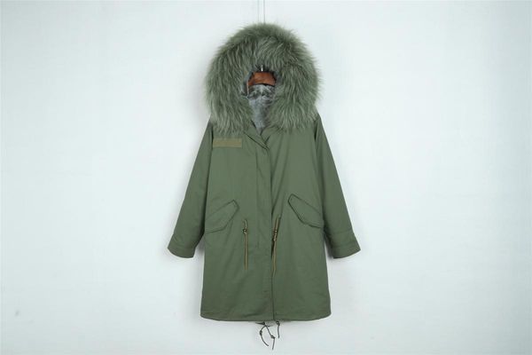women's fur & faux 2021 style army green parka with olive lining long coat collar trimming, Black
women's fur & faux 2021 style army green parka with olive lining long coat collar trimming, Black