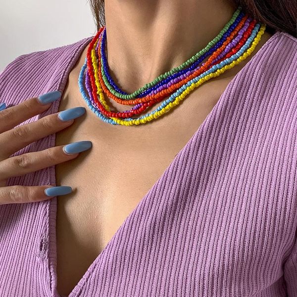 chokers 7 pcs/set colorful rice beads short choker necklace for women bohemian simple handmade bead multilayer set gift, Golden;silver
chokers 7 pcs/set colorful rice beads short choker necklace for women bohemian simple handmade bead multilayer set gift, Golden;silver