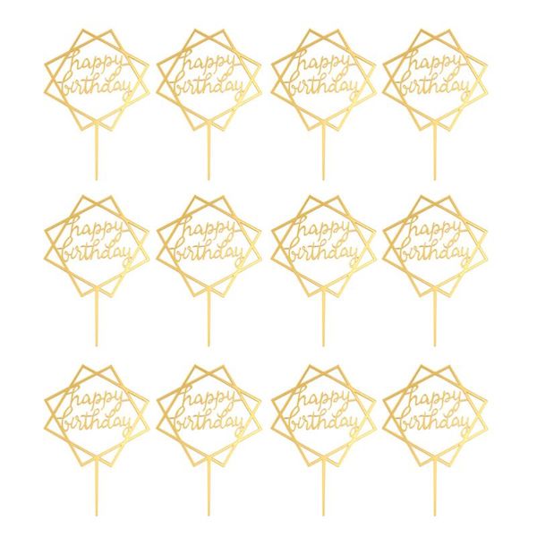 greeting cards 12 pcs exquisite creative cupcake ers birthday cake inserts (golden) 
greeting cards 12 pcs exquisite creative cupcake ers birthday cake inserts (golden)