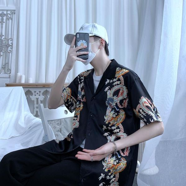 summer youth loose original printed short-sleeved shirt fashion casual wild jacket black -2xl men's shirts, White;black
summer youth loose original printed short-sleeved shirt fashion casual wild jacket black -2xl men's shirts, White;black