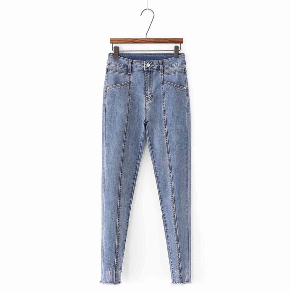 jeans m5628 - korean women's clothing spring and autumn 2021 high waist three-dimensional line raw edge leggings, Blue
jeans m5628 - korean women's clothing spring and autumn 2021 high waist three-dimensional line raw edge leggings, Blue