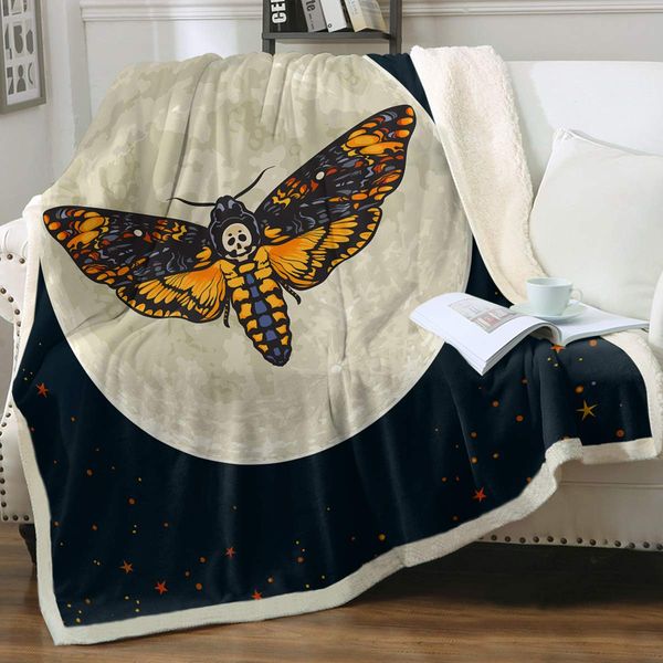 moon moth skull fleece blanket bohemian butterfly sherpa throws gothic orange moth galaxy midnight plush blanket for bed couch 
moon moth skull fleece blanket bohemian butterfly sherpa throws gothic orange moth galaxy midnight plush blanket for bed couch